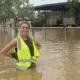 Flovac operator Jacinta Byrne at the Thargomindah vacuum sewer system during record floods