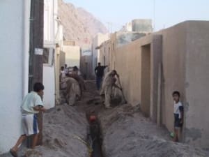 Laying Vacuum Mains in Khasab, Oman