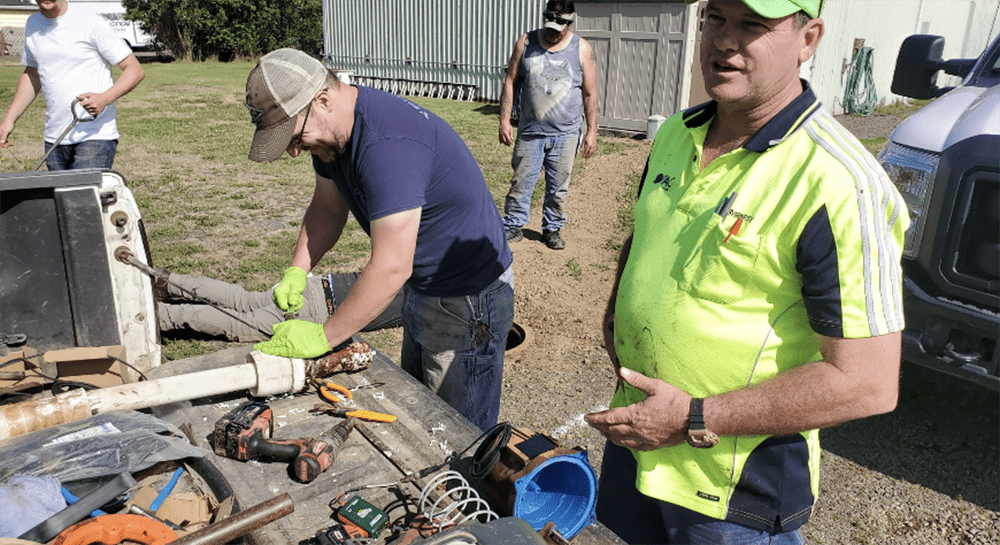 Replacing old equipment in Miles Crossing vacuum Sewerage System Oregon